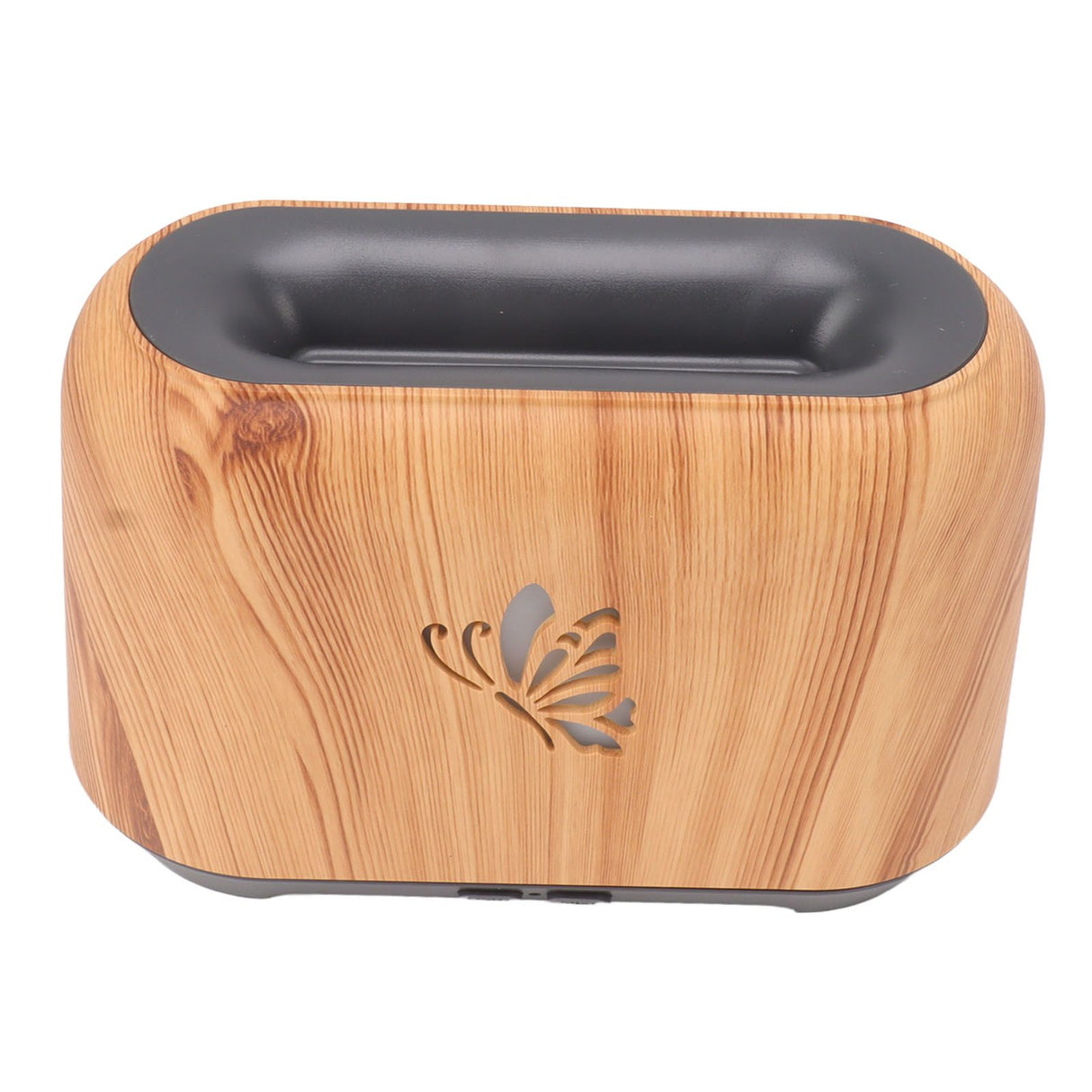 150ml Flame Diffuser Humidifier Prevents Dryness Silent Operation Wood Grain Humidifier with 7 Color Lights for Bedroom Office Light Grain
