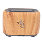 150ml Flame Diffuser Humidifier Prevents Dryness Silent Operation Wood Grain Humidifier with 7 Color Lights for Bedroom Office Light Grain - Rear View