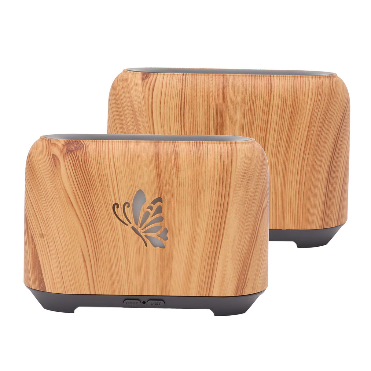 150ml Flame Diffuser Humidifier Prevents Dryness Silent Operation Wood Grain Humidifier with 7 Color Lights for Bedroom Office Light Grain