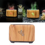 150ml Flame Diffuser Humidifier Prevents Dryness Silent Operation Wood Grain Humidifier with 7 Color Lights for Bedroom Office Light Grain