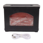 Black 270ml Fireplace Flame Diffuser No BPA Desktop Essential Oil Diffuser Mist Humidifier 7.5W 5V