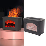 Black 270ml Fireplace Flame Diffuser No BPA Desktop Essential Oil Diffuser Mist Humidifier 7.5W 5V