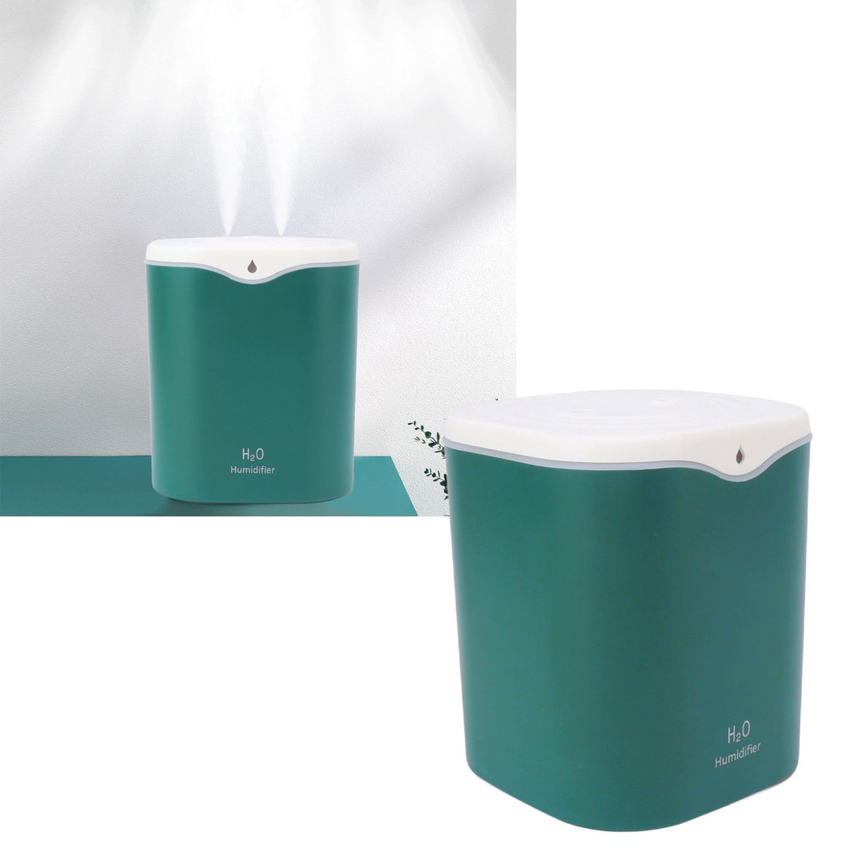 2L Cool Mist Humidifier Quiet 2 Mist Modes USB Portable Aromatherapy Humidifier with Color Light for Bedroom Home Green