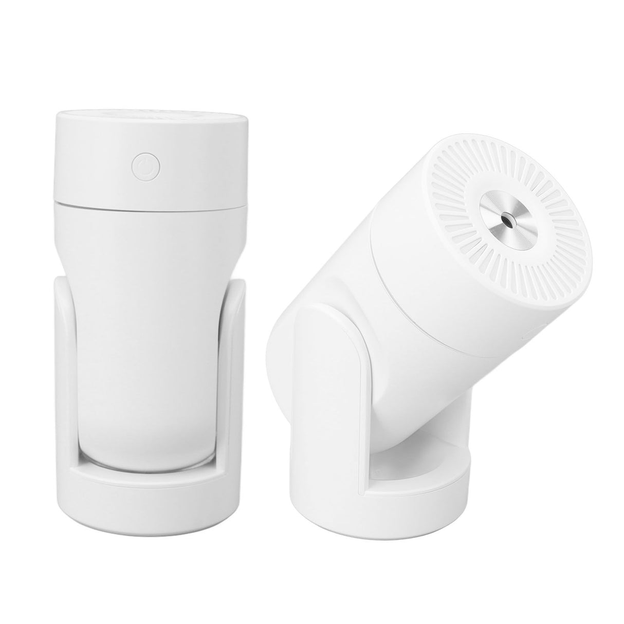 Portable Mini Humidifier USB Automatic Rotating Super Quiet Small Desktop Cool Mist Humidifier for Bedroom Office Car Travel White