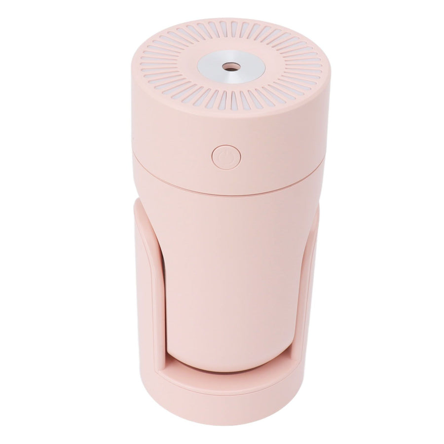 Portable Mini Humidifier USB Automatic Rotating Super Quiet Small Desktop Cool Mist Humidifier for Bedroom Office Car Travel Pink