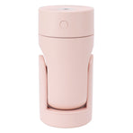 Portable Mini Humidifier USB Automatic Rotating Super Quiet Small Desktop Cool Mist Humidifier for Bedroom Office Car Travel Pink