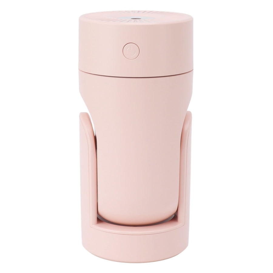 Portable Mini Humidifier USB Automatic Rotating Super Quiet Small Desktop Cool Mist Humidifier for Bedroom Office Car Travel Pink