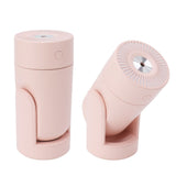 Portable Mini Humidifier USB Automatic Rotating Super Quiet Small Desktop Cool Mist Humidifier for Bedroom Office Car Travel Pink