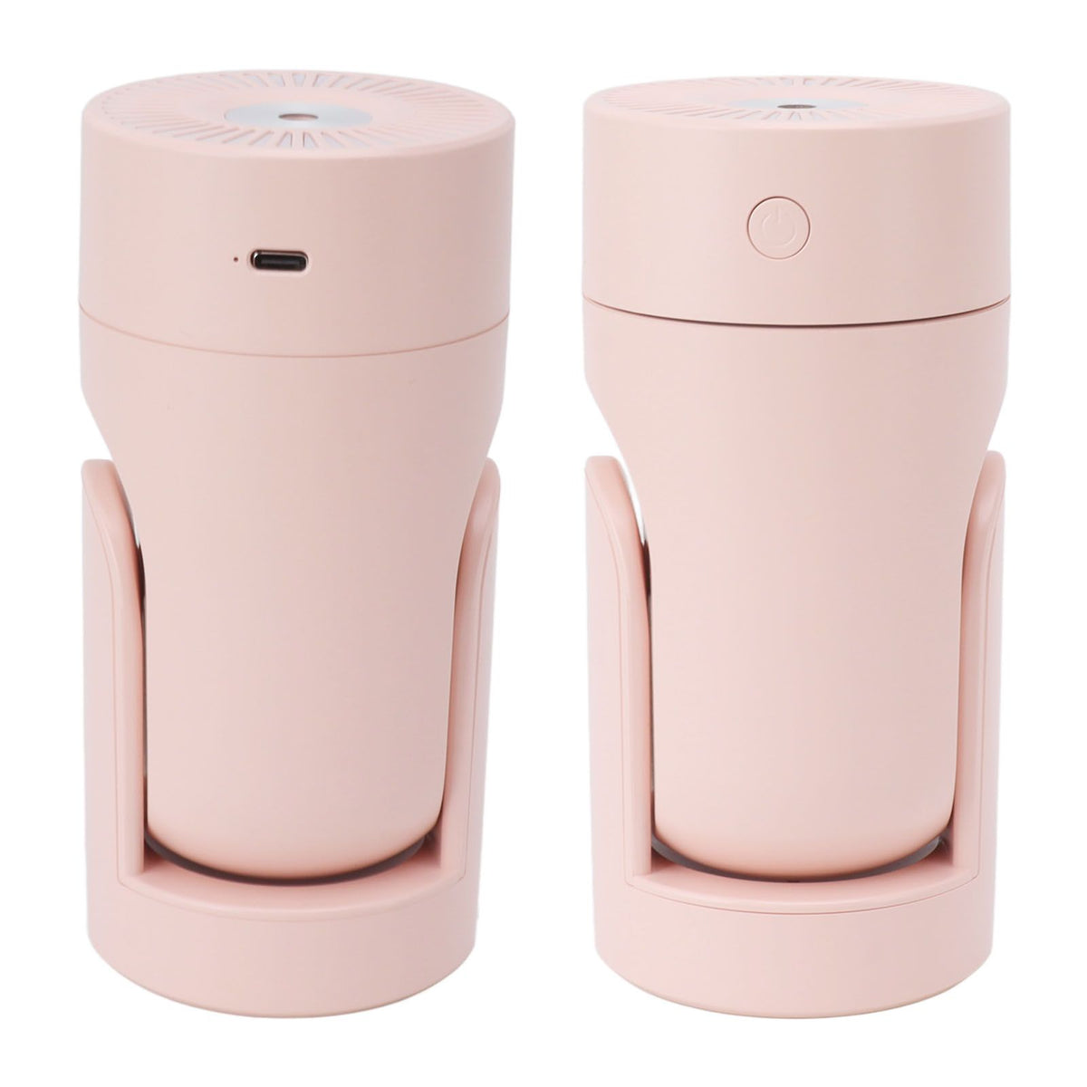 Portable Mini Humidifier USB Automatic Rotating Super Quiet Small Desktop Cool Mist Humidifier for Bedroom Office Car Travel Pink