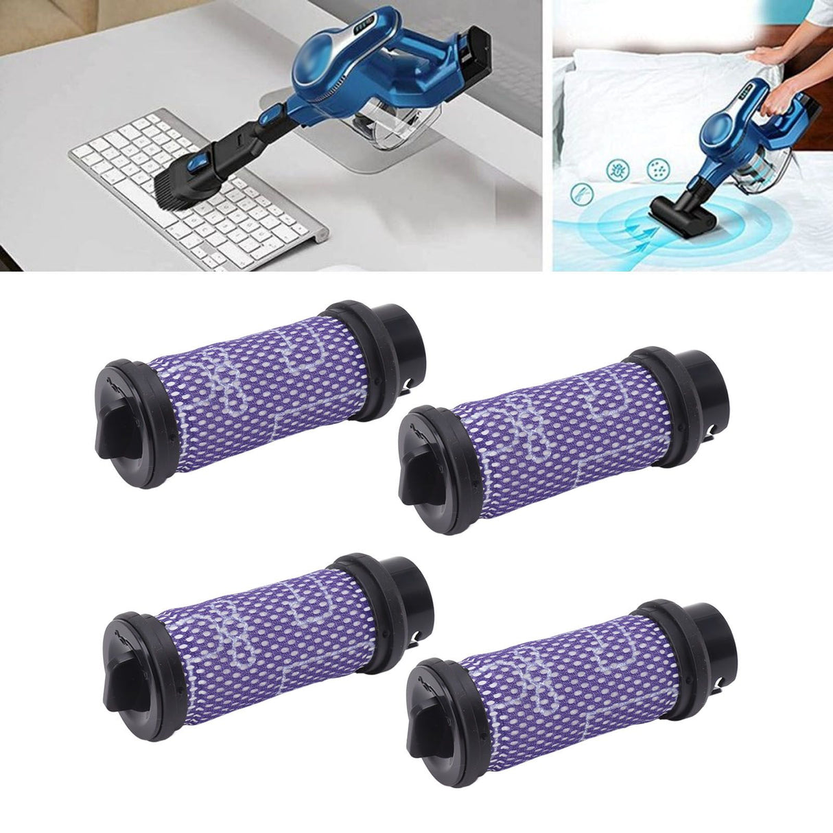 4pcs Vacuum Cleaner Replacement Filter Vacuum Filter Kit For INSE S600 S6P S6 Vacuum Cleaner Parts Purple