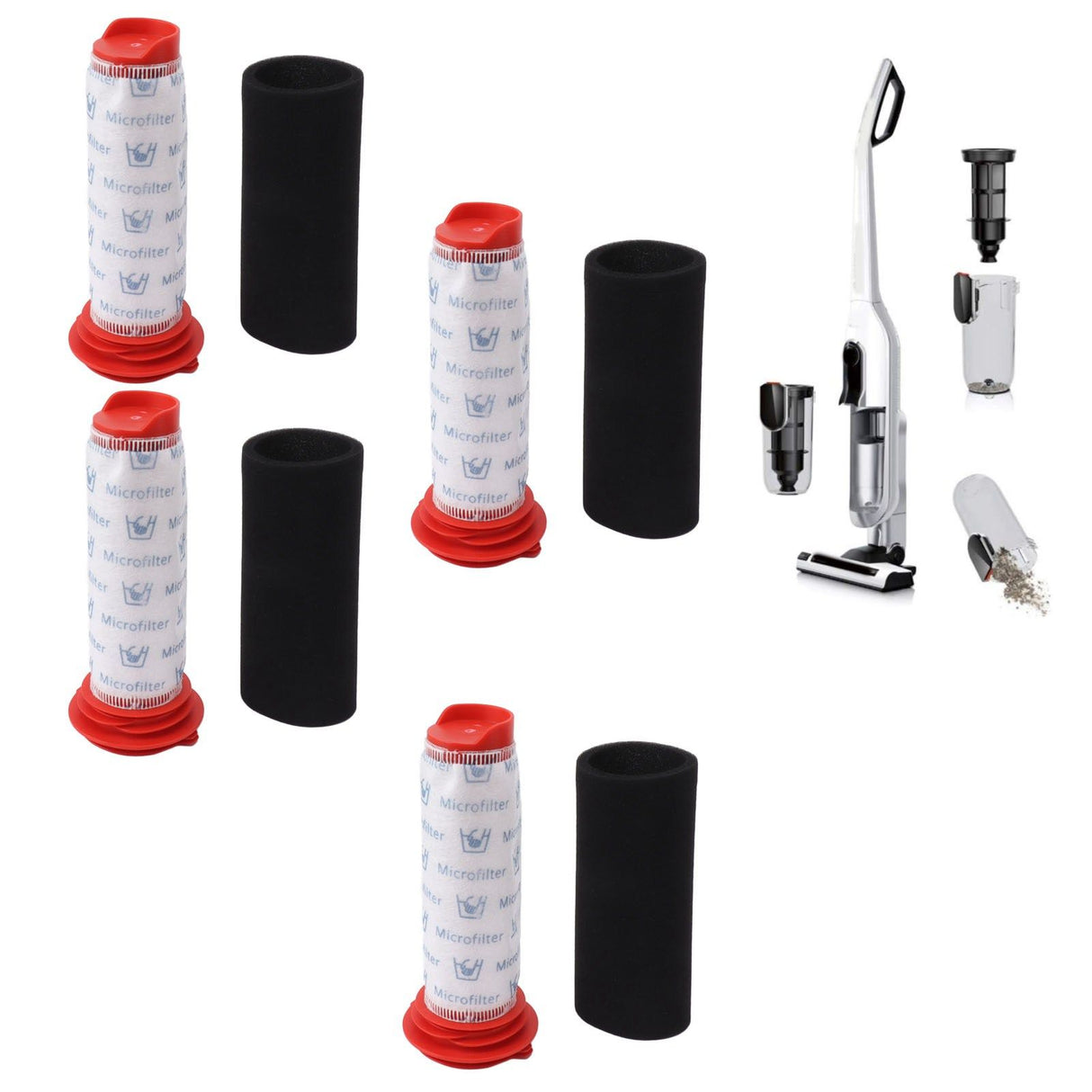 4Pcs Vacuum Cleaner Pre Motor Filter Foam Filter for Bosch 754176 754175 BCH6 Vacuum Cleaner Parts
