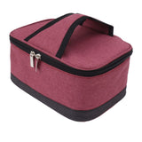 Portable Electric Lunch Box Food Heater USB Constant Heating Insulation Bag Heated Lunch Box Bag Wine Red - Front View