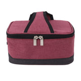 Portable Electric Lunch Box Food Heater USB Constant Heating Insulation Bag Heated Lunch Box Bag Wine Red - Side View
