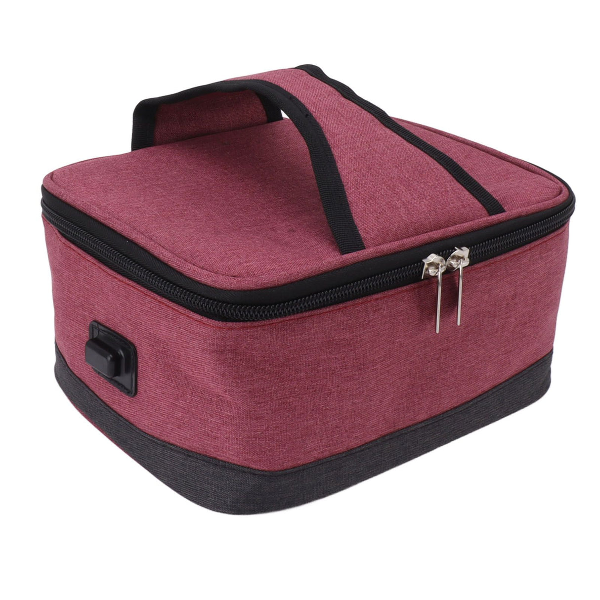 Portable Electric Lunch Box Food Heater USB Constant Heating Insulation Bag Heated Lunch Box Bag Wine Red