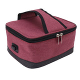 Portable Electric Lunch Box Food Heater USB Constant Heating Insulation Bag Heated Lunch Box Bag Wine Red