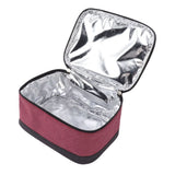 Portable Electric Lunch Box Food Heater USB Constant Heating Insulation Bag Heated Lunch Box Bag Wine Red - Rear View