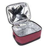 Portable Electric Lunch Box Food Heater USB Constant Heating Insulation Bag Heated Lunch Box Bag Wine Red - Close-Up Angle