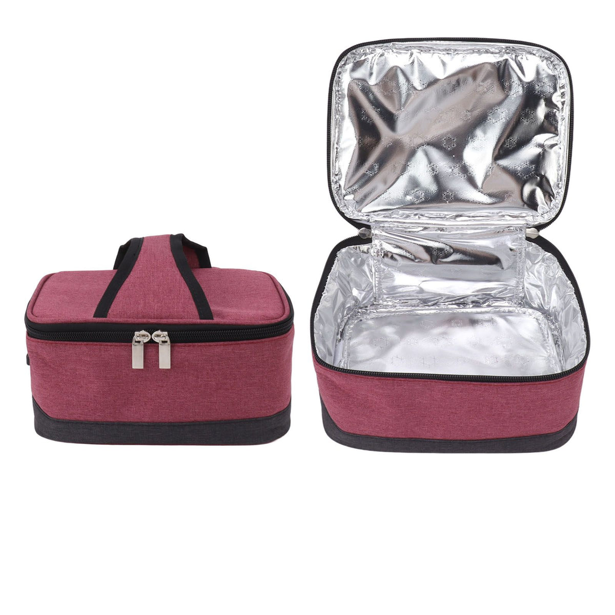 Portable Electric Lunch Box Food Heater USB Constant Heating Insulation Bag Heated Lunch Box Bag Wine Red