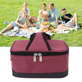 Portable Electric Lunch Box Food Heater USB Constant Heating Insulation Bag Heated Lunch Box Bag Wine Red - Extra Image