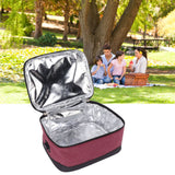 Portable Electric Lunch Box Food Heater USB Constant Heating Insulation Bag Heated Lunch Box Bag Wine Red