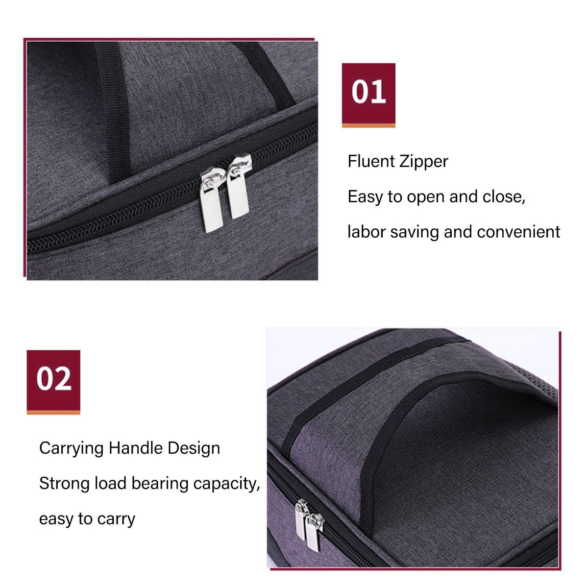 Portable Electric Lunch Box Food Heater USB Constant Heating Insulation Bag Heated Lunch Box Bag Light Gray
