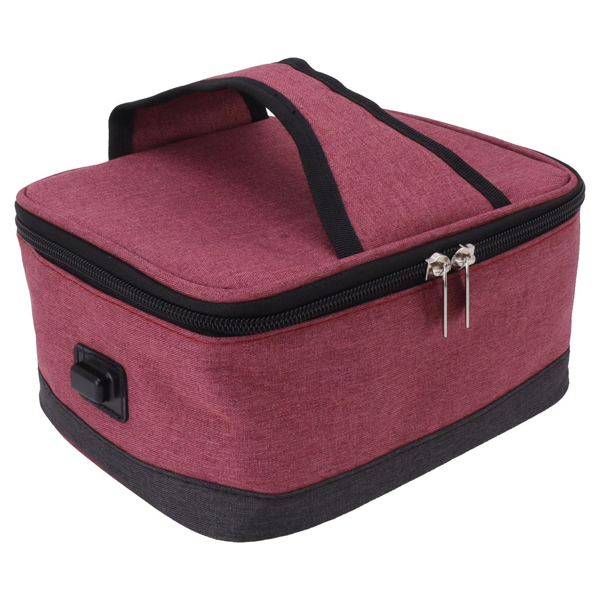USB Heating Insulation Bag Portable Electric Heating Food Container Constant Temperature Heating Bag for Outdoor Wine Red