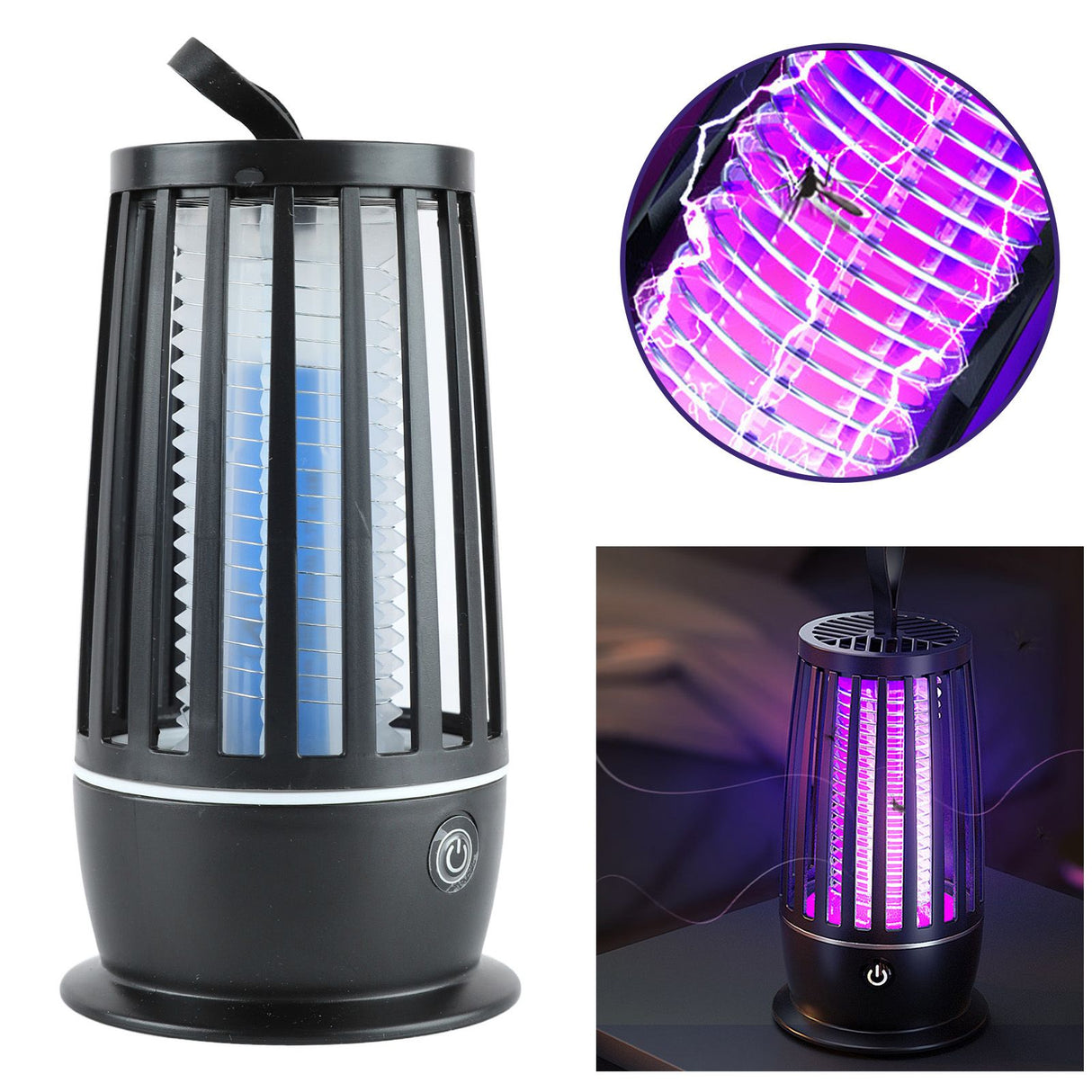 Electric Fly Killing Light 110V 220V PP USB Rechargeable Silent Fly Trap Lamp for Indoor Outdoor
