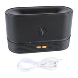 Colorful Flame Air Aroma Diffuser Humidifier Mini Noiseless Essential Oil Diffuser for Home Office Black