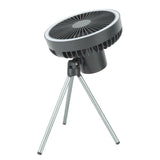 10000mAh USB Tripod Camping Fan Outdoor Portable Camping Fan with Light Power Bank Gray - Side View