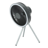 10000mAh USB Tripod Camping Fan Outdoor Portable Camping Fan with Light Power Bank Gray - Top-Down View