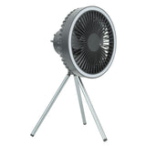 10000mAh USB Tripod Camping Fan Outdoor Portable Camping Fan with Light Power Bank Gray - 45-Degree Angle