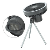 10000mAh USB Tripod Camping Fan Outdoor Portable Camping Fan with Light Power Bank Gray - Close-Up Angle