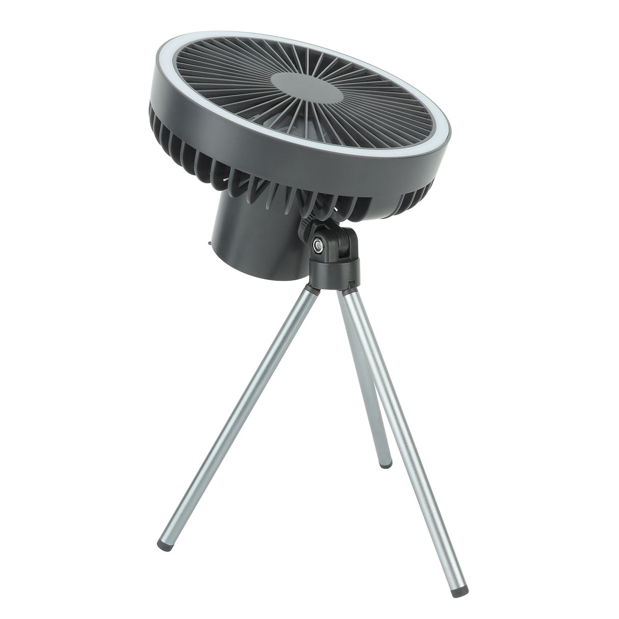 10000mAh USB Tripod Camping Fan Outdoor Portable Camping Fan with Light Power Bank Gray