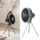 10000mAh USB Tripod Camping Fan Outdoor Portable Camping Fan with Light Power Bank Gray - Extra Image