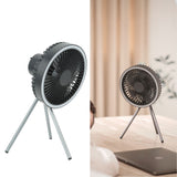 10000mAh USB Tripod Camping Fan Outdoor Portable Camping Fan with Light Power Bank Gray - Extra Image
