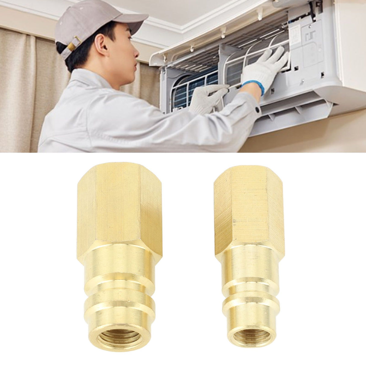 R134A Air Conditioner Connector 1/4 in SAE Adapter R134A Air Conditioner Connector for Refrigerant System