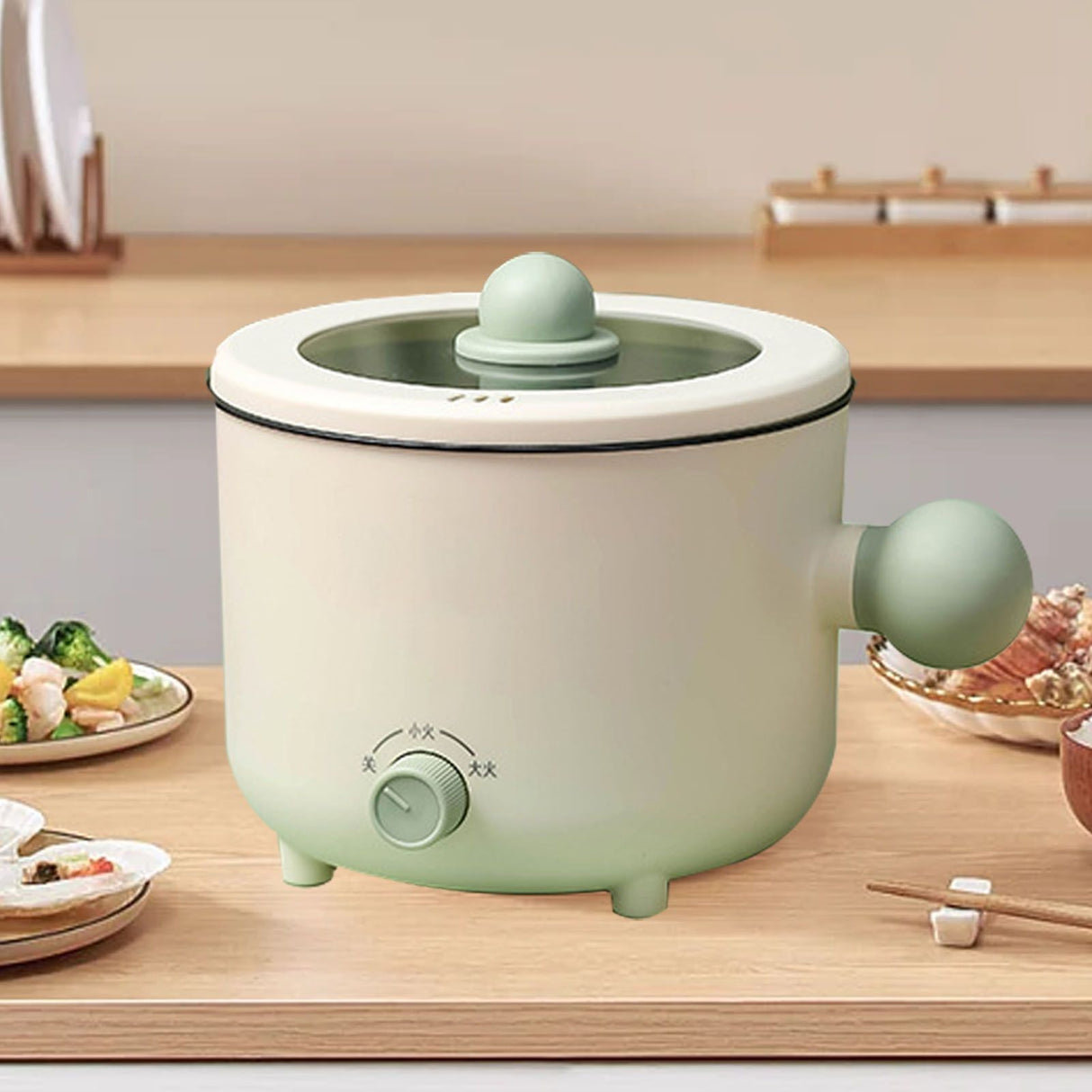 Small Electric Cooker Mini Noodle Heating Pot Multifunctional for Student Dormitory Household AU Plug