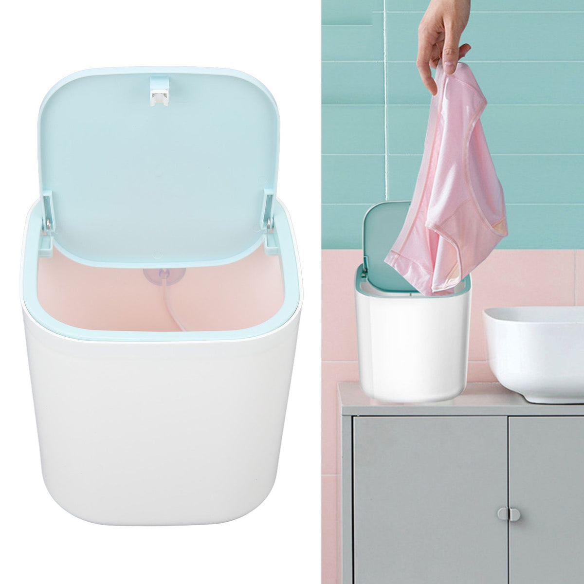 Portable Mini Washing Machine Ultrasonic USB Desktop Washer for Underwear Socks Baby Clothes Travel 3.8L 5V Pink