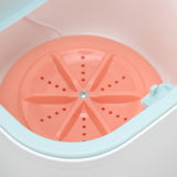 Portable Mini Washing Machine Ultrasonic USB Desktop Washer for Underwear Socks Baby Clothes Travel 3.8L 5V Pink - Extra Image