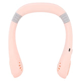 Portable Neck Fan USB Powered Digital Display 5 Gears Cooling Hanging Neck Bladeless Fan for Outdoor Sports Travel Sakura Pink