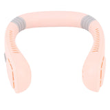 Portable Neck Fan USB Powered Digital Display 5 Gears Cooling Hanging Neck Bladeless Fan for Outdoor Sports Travel Sakura Pink - Top-Down View