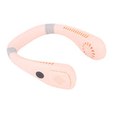 Portable Neck Fan USB Powered Digital Display 5 Gears Cooling Hanging Neck Bladeless Fan for Outdoor Sports Travel Sakura Pink - 45-Degree Angle