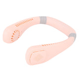 Portable Neck Fan USB Powered Digital Display 5 Gears Cooling Hanging Neck Bladeless Fan for Outdoor Sports Travel Sakura Pink