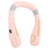Portable Neck Fan USB Powered Digital Display 5 Gears Cooling Hanging Neck Bladeless Fan for Outdoor Sports Travel Sakura Pink