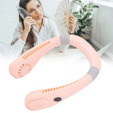 Portable Neck Fan USB Powered Digital Display 5 Gears Cooling Hanging Neck Bladeless Fan for Outdoor Sports Travel Sakura Pink