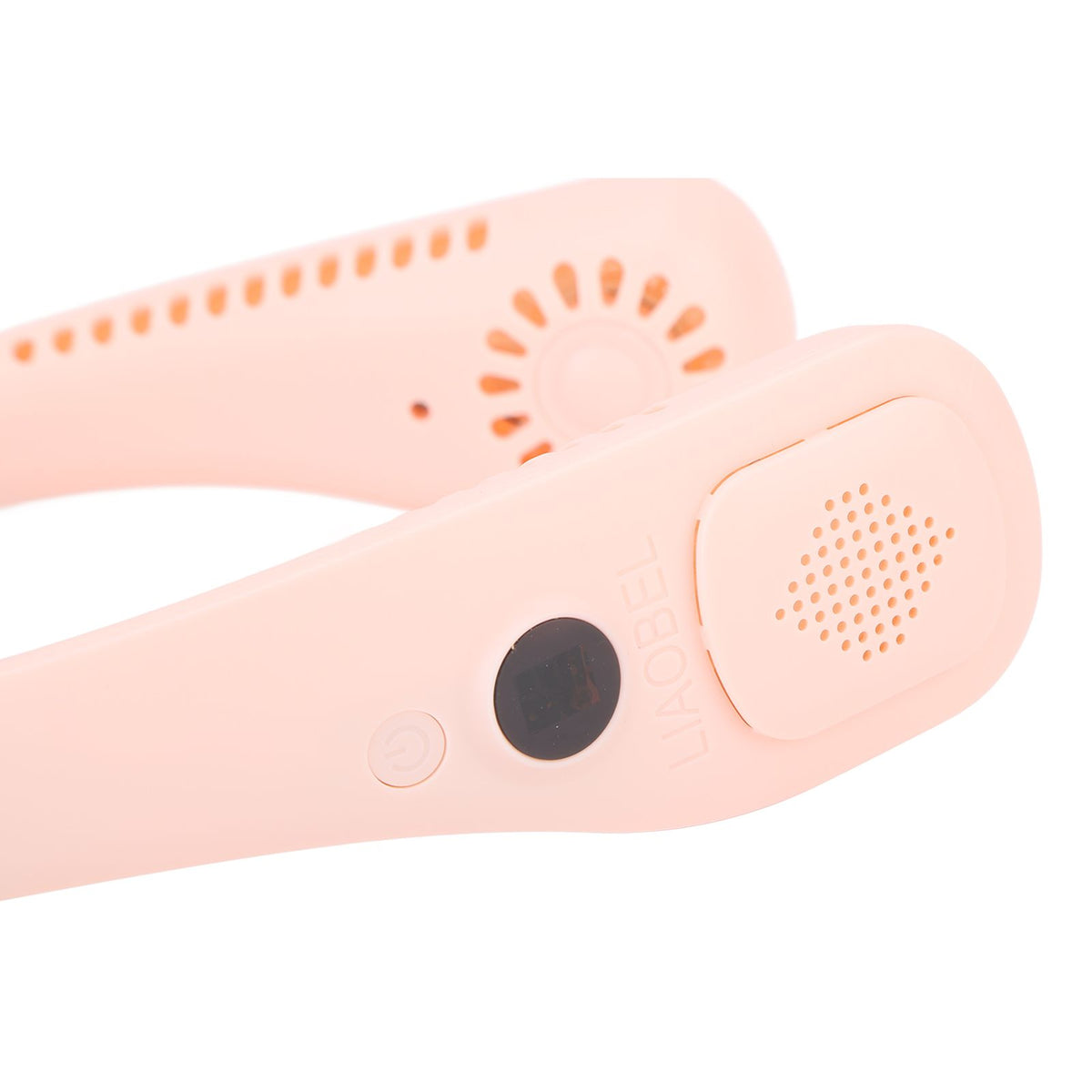 Portable Neck Fan USB Powered Digital Display 5 Gears Cooling Hanging Neck Bladeless Fan for Outdoor Sports Travel Sakura Pink