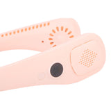 Portable Neck Fan USB Powered Digital Display 5 Gears Cooling Hanging Neck Bladeless Fan for Outdoor Sports Travel Sakura Pink