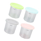 4Pcs Plastic Ice Cream Cans Replacement for Ninja NC299AMZ NC300s Series Creami Ice Cream Makers - Top-Down View