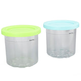 2PCS Ice Cream Pints Cup 600ml Ice Cream Container Storage Jar for Ninja NC299AMZ NC300s Blue and Green - Side View