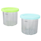 2PCS Ice Cream Pints Cup 600ml Ice Cream Container Storage Jar for Ninja NC299AMZ NC300s Blue and Green - Close-Up Angle
